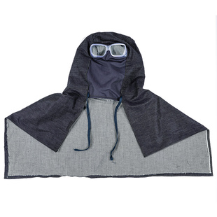 嘉舒特夏季防尘帽子带帽檐牛仔布加厚风帽劳保披肩男女搬运工作