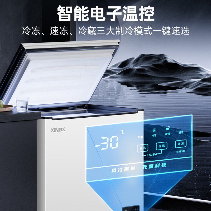 星星冰柜风冷无霜小型120/200升L家用全冷冻冰柜速冻冷藏保鲜冷柜