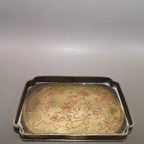 复古铜茶盘宋式茶承茶具收纳盘日式仿古壶垫茶垫壶承铜托盘干泡台