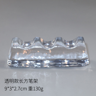 创意琉璃笔架山玻璃笔搁水晶镇尺文房四宝小摆件手工毛笔架子镇纸