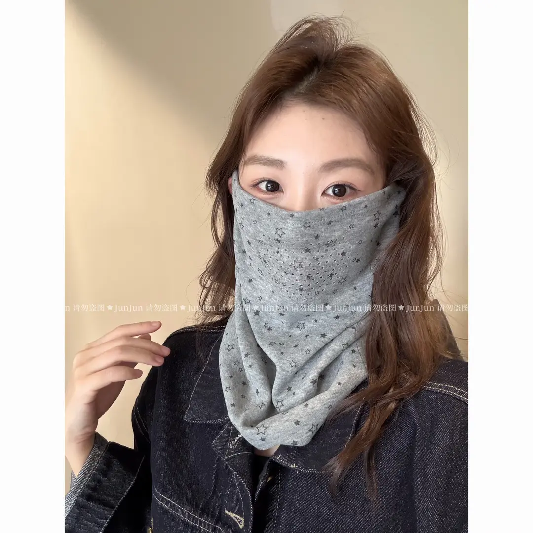 Jun星星德绒透气挂耳保暖面罩女