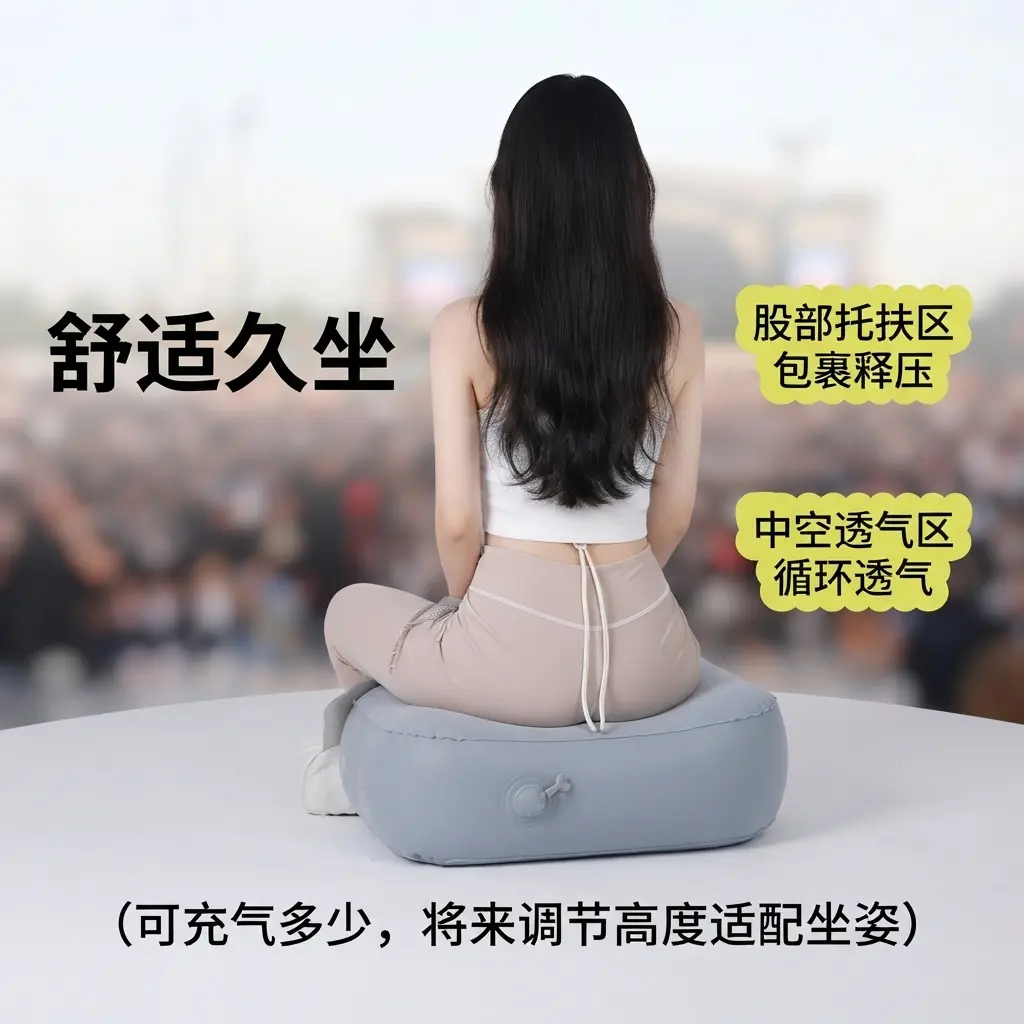 演唱会旅行充气式坐垫增高便携