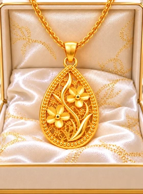 合金项链栀子花吊坠精美轻奢时尚