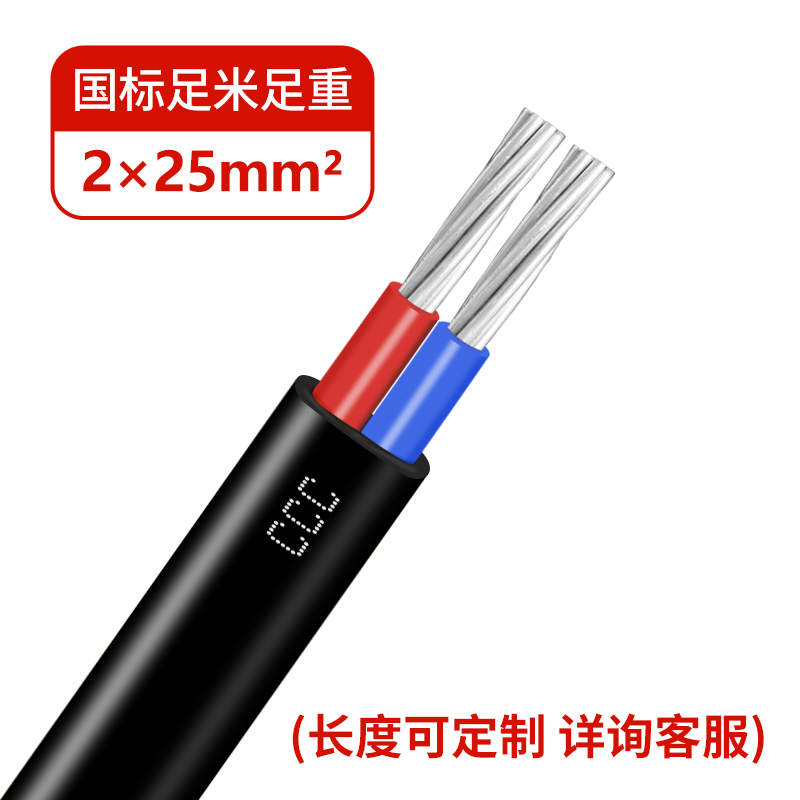 国标铝芯电线家g用电缆线护套线2芯防老化户外线4 6 10 16 25平方