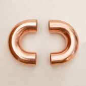 厂家直销紫铜eU型弯红铜小U管不扩口180度U弯头焊接半圆纯铜接头