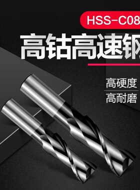 白钢2刃键槽铣刀M42高钴高速钢加硬铣刀2F全磨立铣刀1mm-25HSSCO8