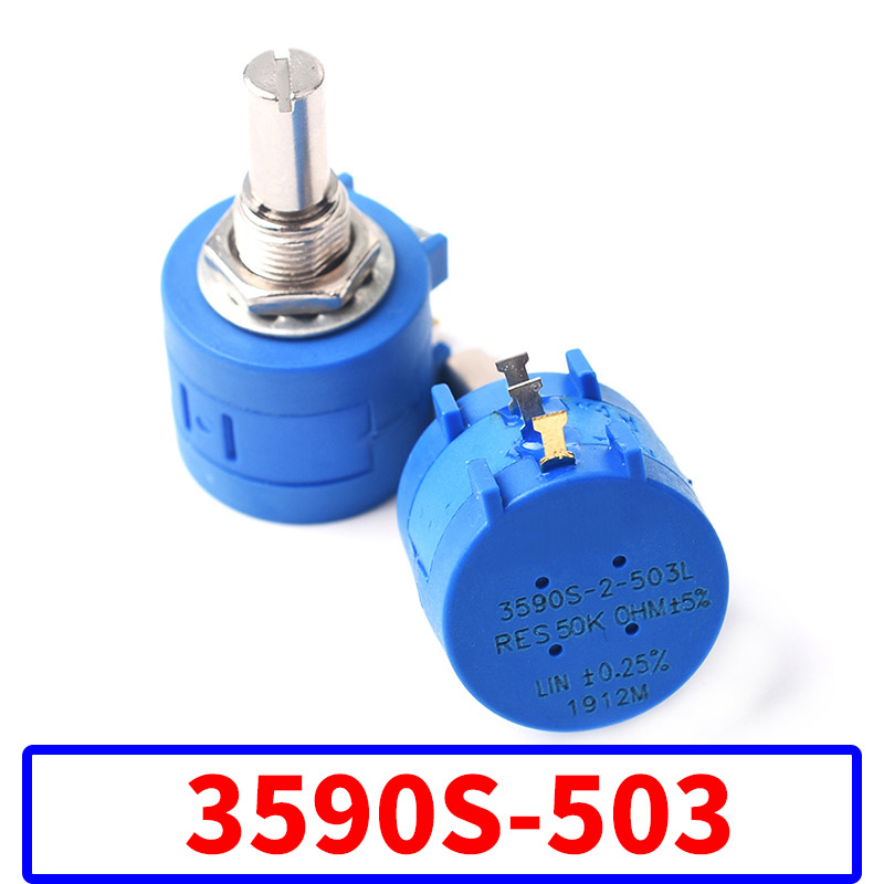 精密多圈绕线电位器3590S-2-103L502L104L1K5K10K100K带旋钮刻度