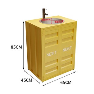 工业风浴室柜商用立柱一体组合洗手台烧烤酒吧落地式不锈钢洗漱盆