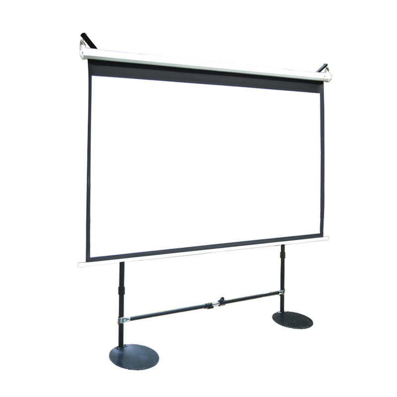 投影幕布支架100寸电动手拉画框幕布壁挂幕落地支架进电视柜 热友