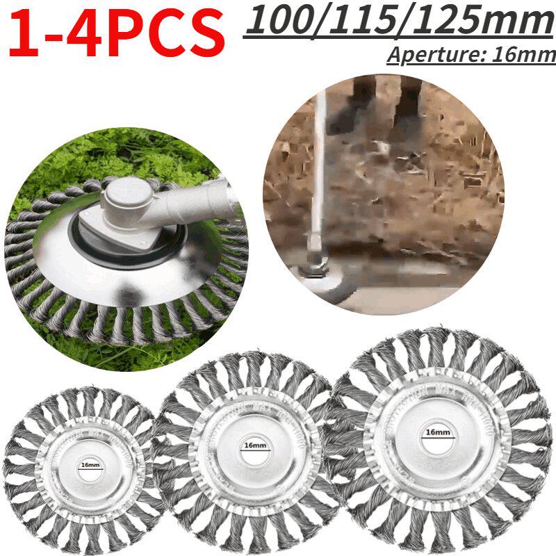 1-4PC Steel Wire Trimmer Head 110/115/125mm Grass Eater