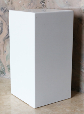 纯白大理石摆台人造石玄关落地底座基座酒店艺术品展示台简约现代