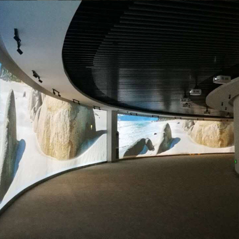 激光投影高清金属硬幕大型电动幕抗光黑栅菲涅尔幕布弧形环型订制