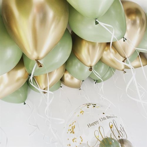 15/20PCS 10inch Balloon Kit Retro Green White Gold Balls Bir