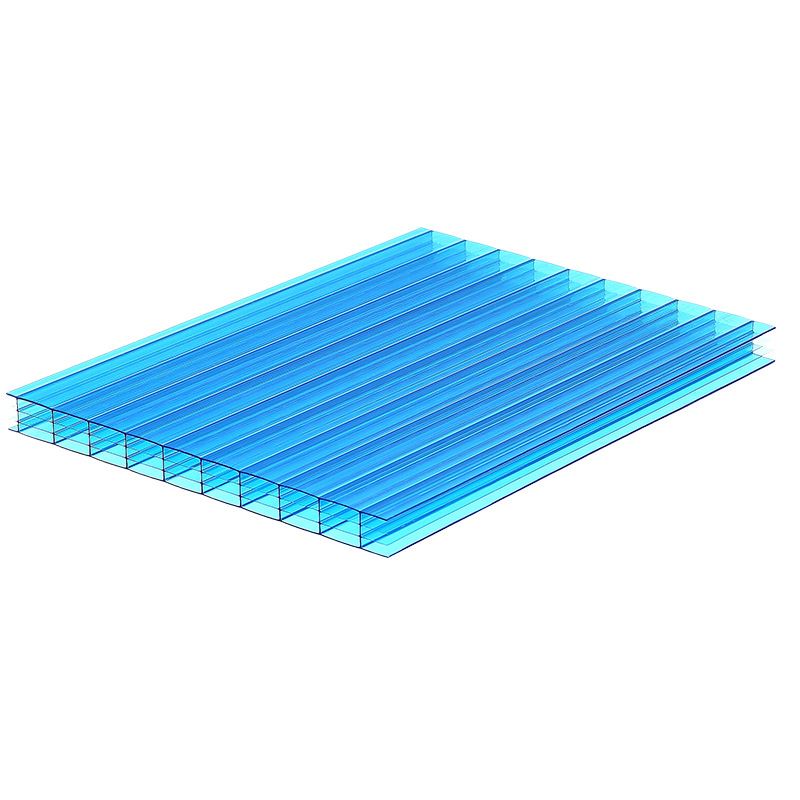 新款品销透明中空采光四层PC温室大棚遮阳雨棚板彩色婚庆户品