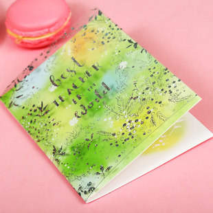 高档新款教师卡透明镭射PVC塑料卡面星光淡彩送老师小卡片礼物