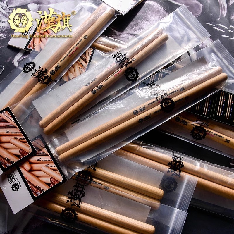 汉旗民打排鼓槌宫商角徵羽PG1M山胡桃木鼓棒堂鼓大鼓战鼓中国鼓锤