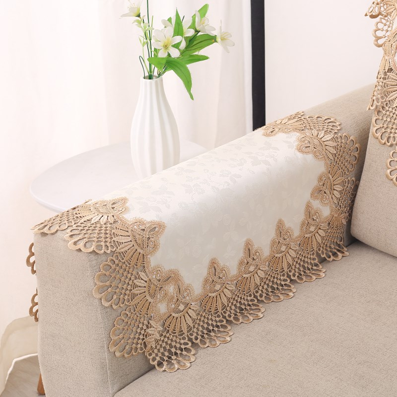 欧式蕾丝镂空商务区接待办公室会议室单人位会客沙发巾罩套靠背巾