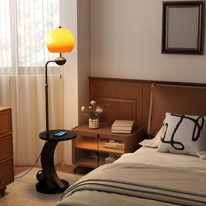 复古落地灯客厅沙发边几卧室中古置物架一体高级感轻奢氛围灯台灯,家装灯饰光源,置物功能落地灯,淘宝优惠券,粉丝福利购,淘宝优惠卷