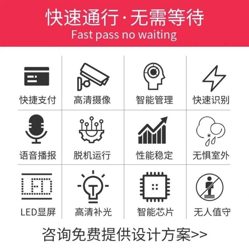 车牌识别道闸一体机智能停车场车辆收费系统小区门禁升降直杆道闸