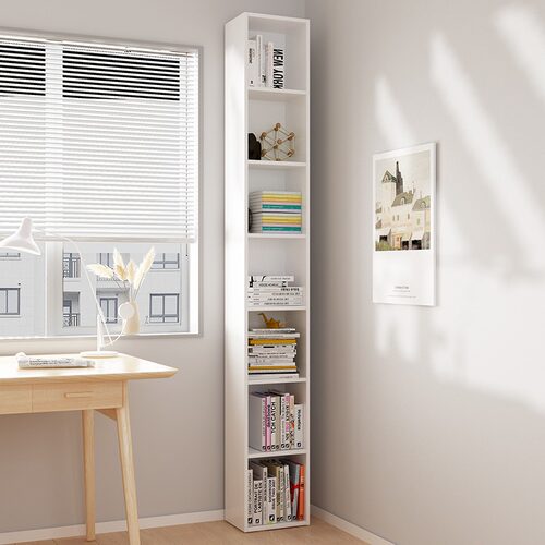 定制夹缝实木书架落地简易家用小型柜子窄缝小书柜转角置物架