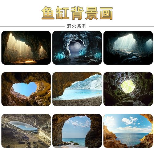 鱼缸背景贴纸3d立体高清海底世界珊瑚鱼缸贴纸水族箱造景装饰贴画