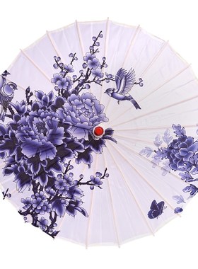 三曼多 青花瓷油纸伞道具舞蹈伞演出绸布伞装饰cos古风女古典江南