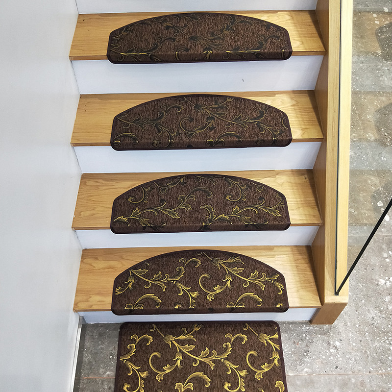 欧式风格踏步垫宿舍上铺楼梯脚垫台阶田园自粘防滑楼梯地毯