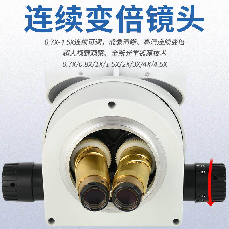 包邮 3.5X-90X双目立体显微镜镜头 大视场广角目镜含0.5X和2X物镜