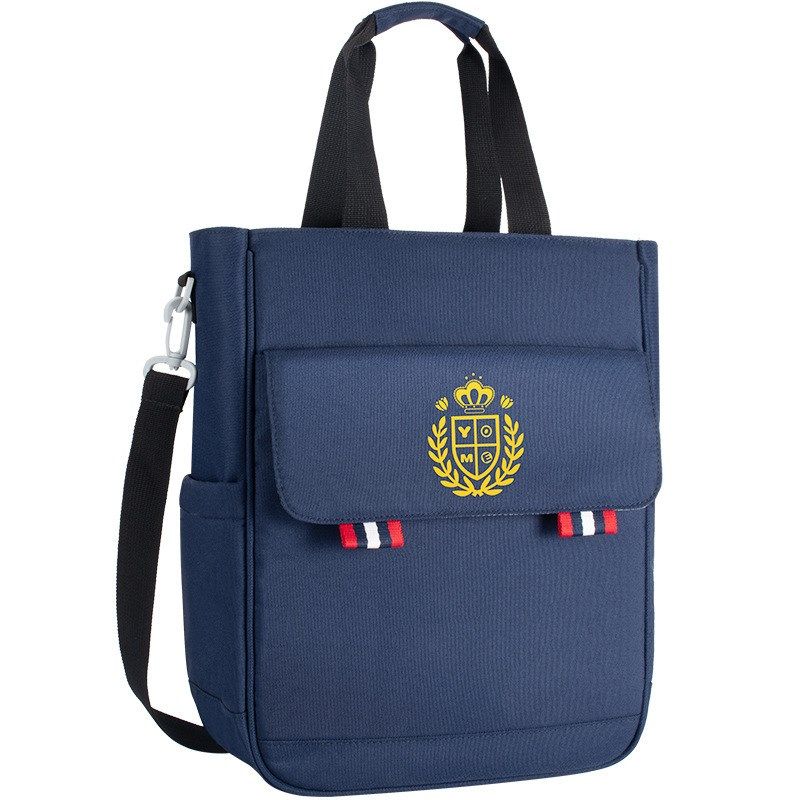 YOME补习袋小学生英伦风简约手提袋 斜挎书袋儿童手提补课包初中