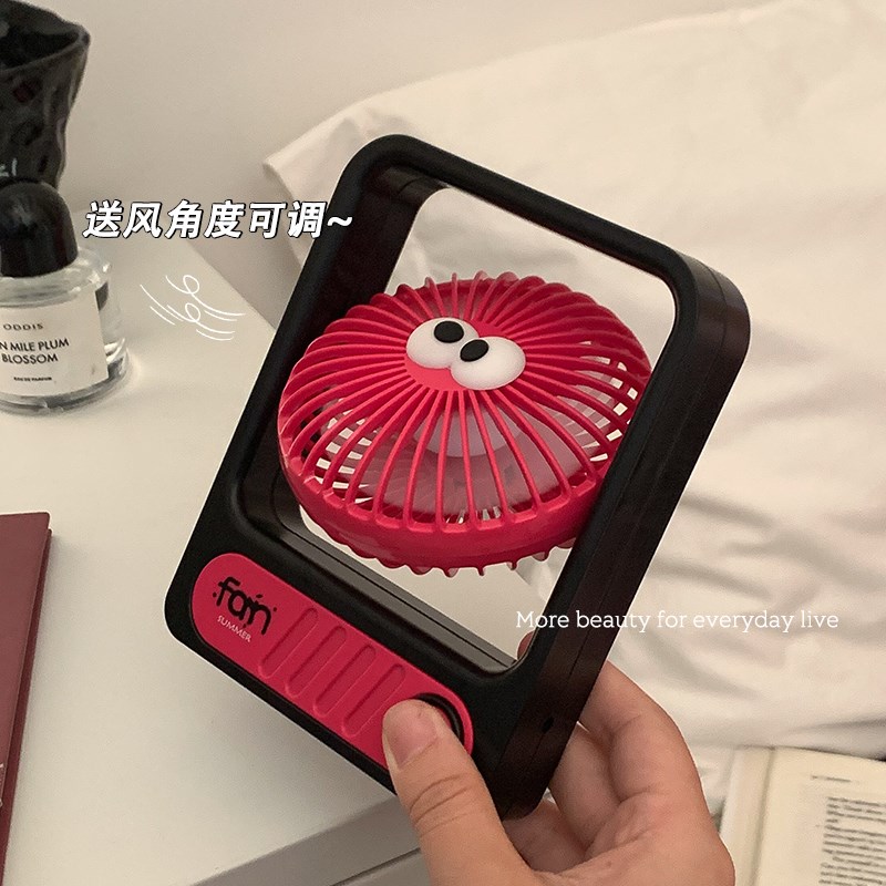 卡通迷你电风扇学生宿舍床上小型床头办公转页扇家用桌面台式电扇