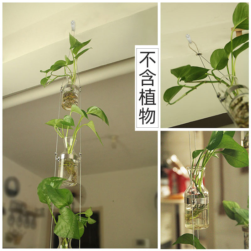 LOFT工业风壁悬挂串连组合玻璃水培花瓶店铺家居客厅玄关墙面装饰
