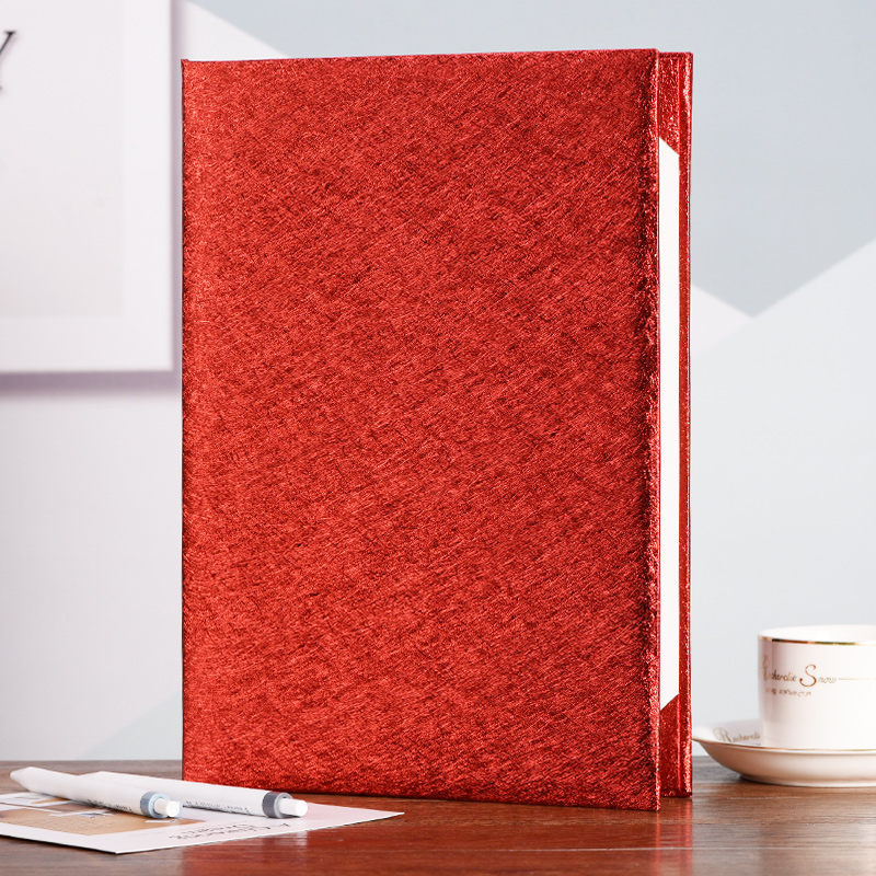 A4诗歌朗诵稿夹红色蓝演讲本晚会节目主持致辞空白文件夹签约本A3