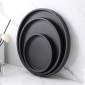 陶瓷托盘圆形长方形垫底接水盘底盘加厚盆托底托多肉花盆摆件托盘