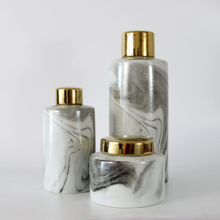 新中式陶瓷罐摆件样板间插花器装饰品酒柜客厅茶几博古架花瓶摆设