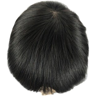 假发短发全递针头顶超薄透气隐形大背头真人发丝生物短直发型 男士