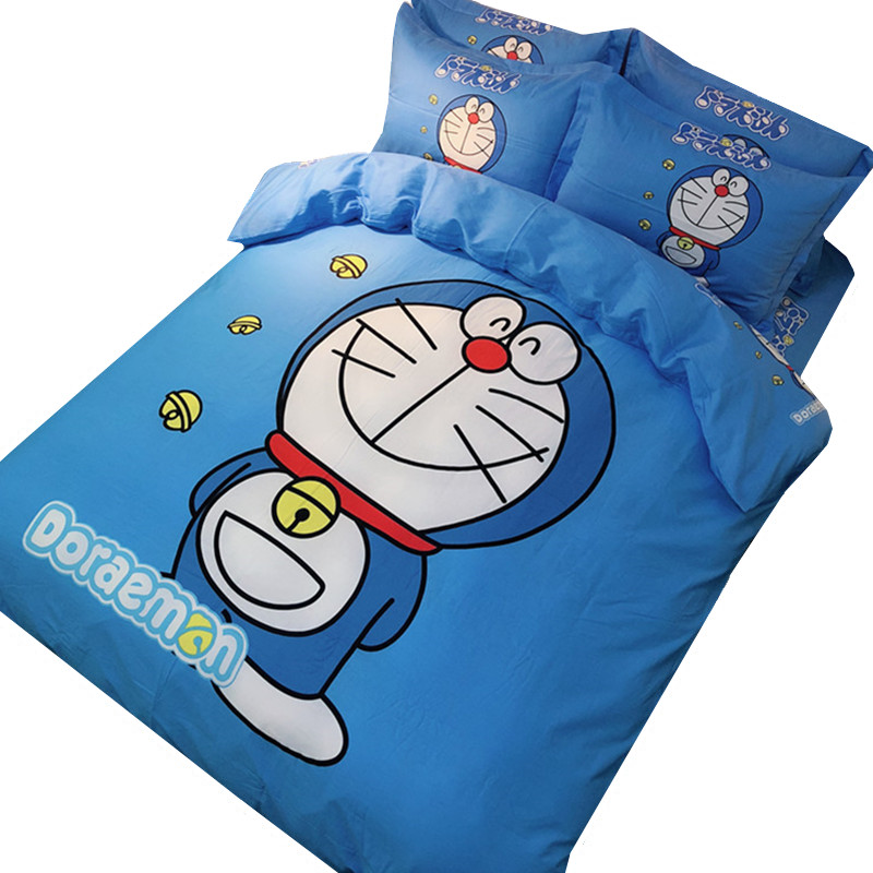磨毛四件套卡通儿童床上用品男孩女孩可爱学生宿舍被套床单三件套