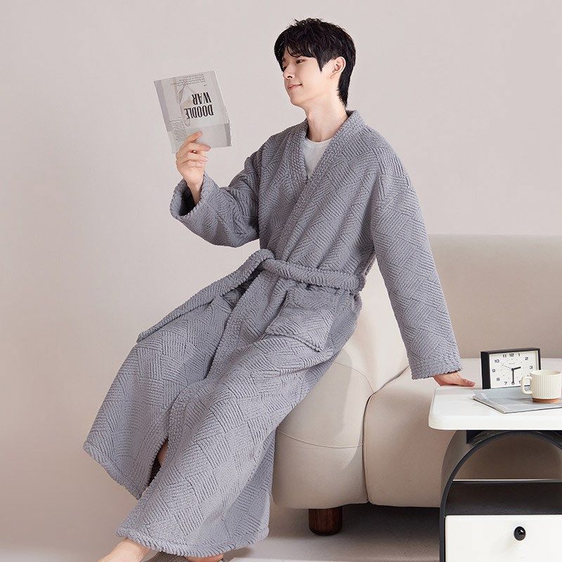 睡袍男秋冬季珊瑚绒长款情侣睡衣2024年新款冬天浴袍男家居服大衣,女士内衣/男士内衣/家居服,睡袍/浴袍,淘宝优惠券,粉丝福利购,淘宝优惠卷