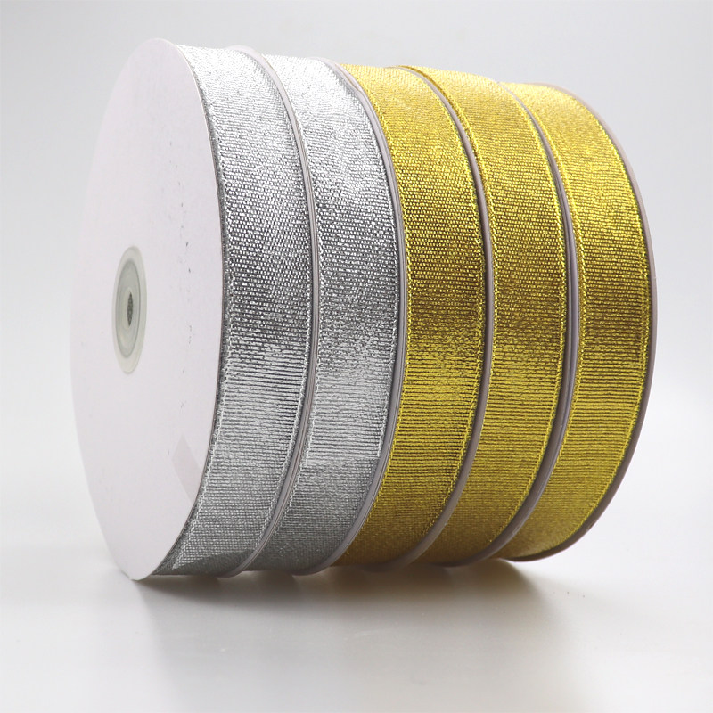 2cm金葱银葱蛋糕围边丝带烘焙打包绑带织带礼物包装带10卷装