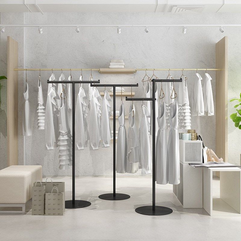 服装店衣服展示架男女装中岛架落地式简约时尚挂衣架金属陈列架