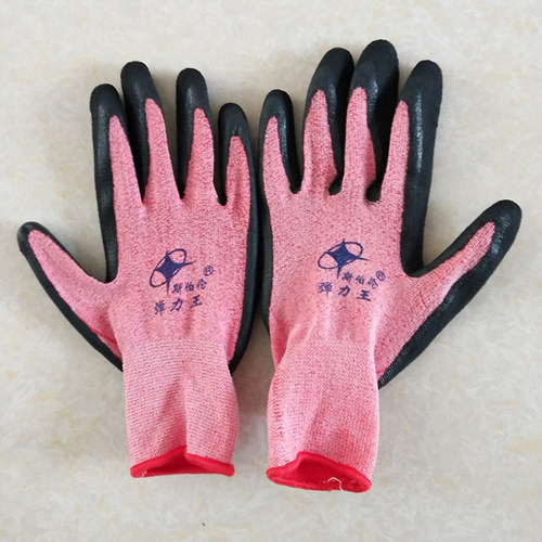 手套浸胶乳胶挂胶浸胶耐磨皱纹防滑透气工地搬工作劳保防护批 发