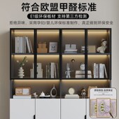 2024书柜带玻璃手办展示柜轻奢办公室储物柜子陈列置物柜落地书架