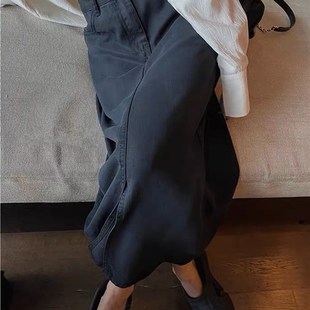 女装 大碗plus定制大码 微胖mm直筒开叉牛仔裙夏高腰宽松显瘦中长裙