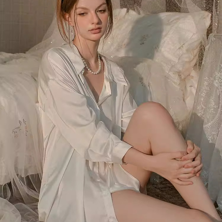 维多利亚2025年新款性感睡衣女2025新款高级感男友风白衬衫慵懒风
