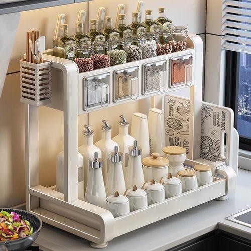厨房调料置物架盐调味品盒瓶罐多