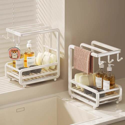 沥水架置物架钢丝球收纳抹布架