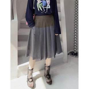 Journal Record2026早春新款A字百褶廓形高知感半裙Rainbow集合店