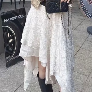 ICEDUST 25秋冬不规则剪花半身裙垂坠高腰A字裙 Rainbow集合店