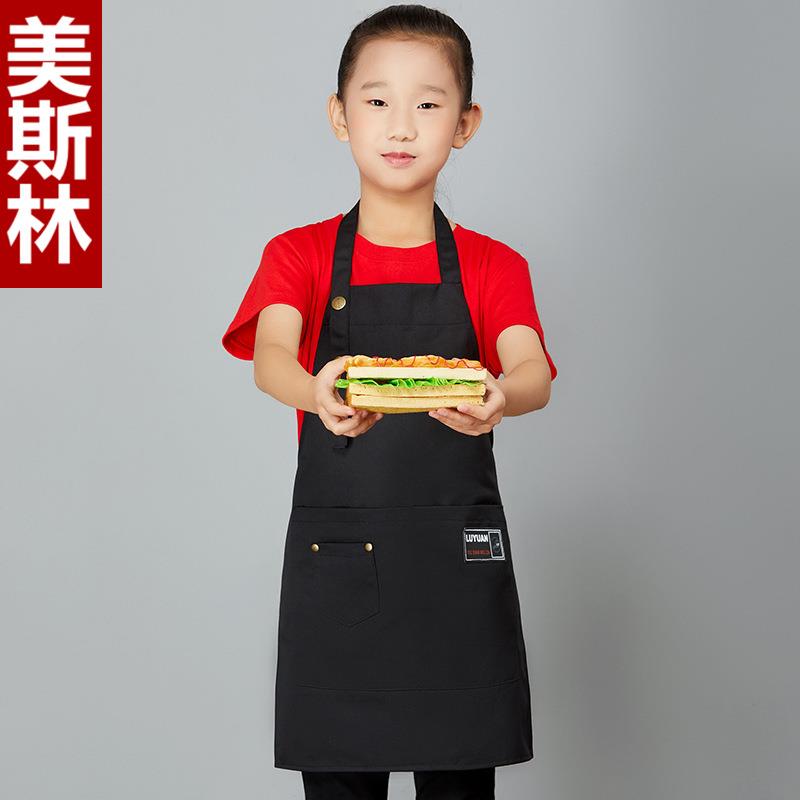 新款直销宝宝儿童围腰手工陶艺画画i绘画烘焙培训班小孩牛仔围裙