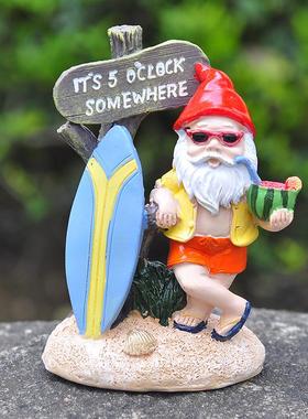 直销新款直供跨境趣味花园侏儒老人家居办公装饰雕像树脂摆件工艺