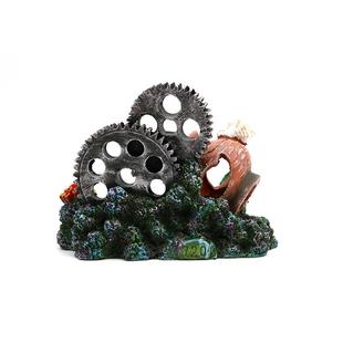 新款直销仿真假珊瑚礁石造景树脂贝壳鱼缸装饰水族箱摆件淡水缸布